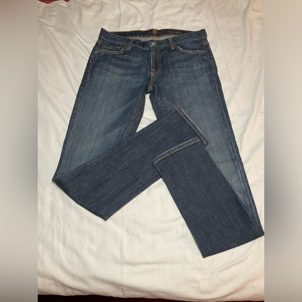 7 For All Mankind Roxanne skinny jeans dark wash size 28